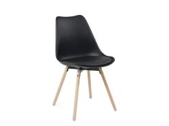 Lot De 4 Chaises Scandinaves Coussin Pieds Bois MIA (noir) -Magasin de meubles de restaurant chaise 20121705