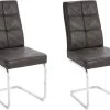 Lot De 2 Chaises De Salle à Manger Rembourrées En Microfibre Gris -Magasin de meubles de restaurant chaise 20945807
