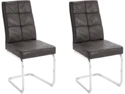 Lot De 2 Chaises De Salle à Manger Rembourrées En Microfibre Gris
