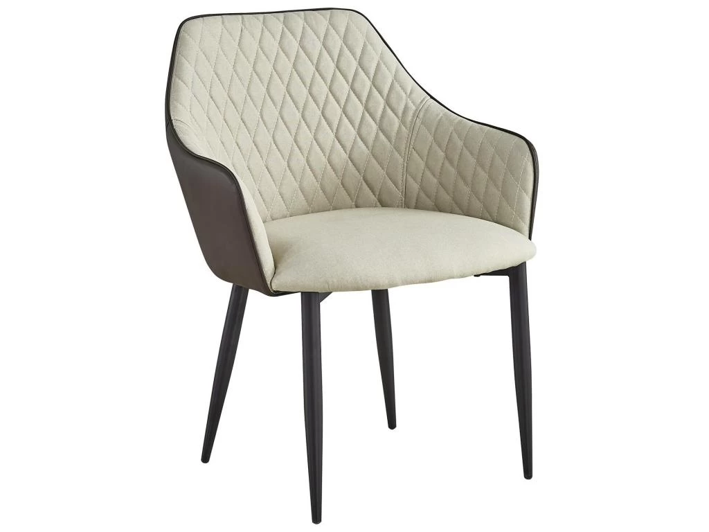 Lot De 2 Chaises/Fauteuils Louisa Beige Et Marron 4 Lot De 2 Chaises/Fauteuils Louisa Beige Et Marron – Image 2