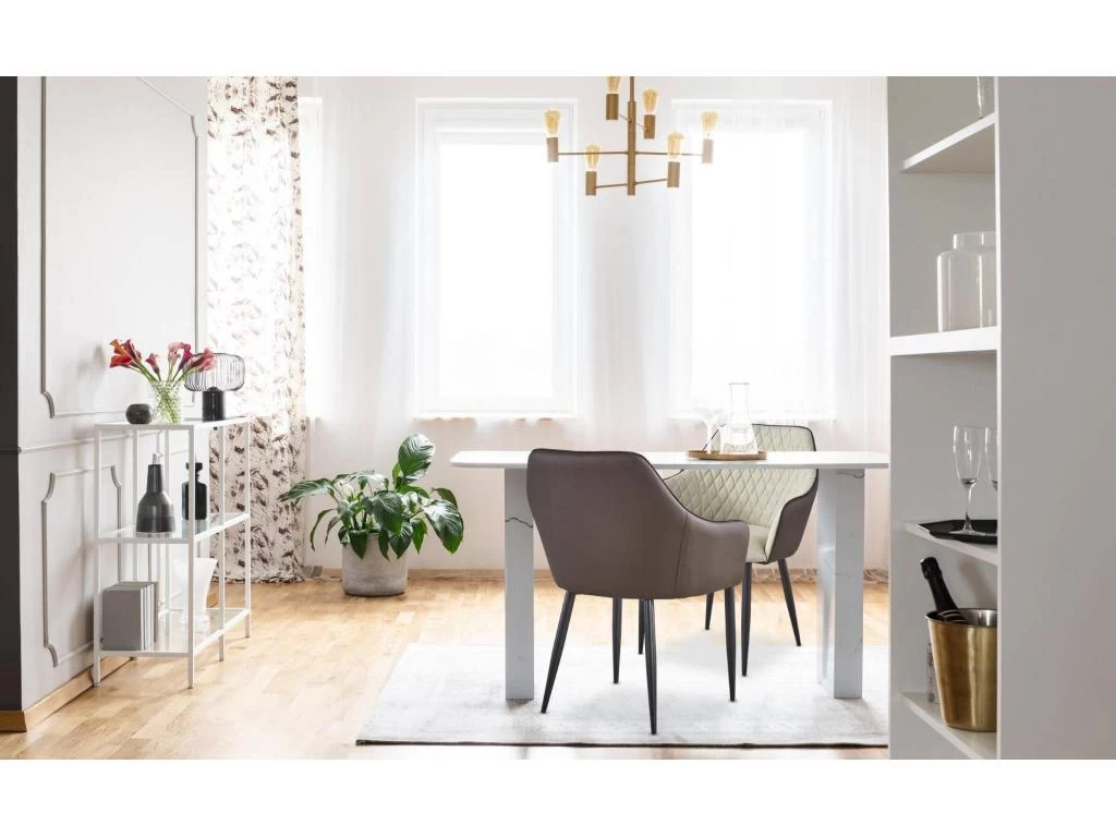 Lot De 2 Chaises/Fauteuils Louisa Beige Et Marron 7 Lot De 2 Chaises/Fauteuils Louisa Beige Et Marron – Image 5