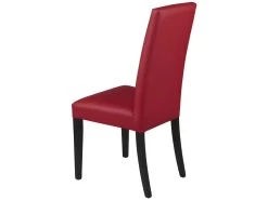 Lot De 6 Chaises TACOMA - Simili Rouge & Pieds Noirs -Magasin de meubles de restaurant chaise 212155