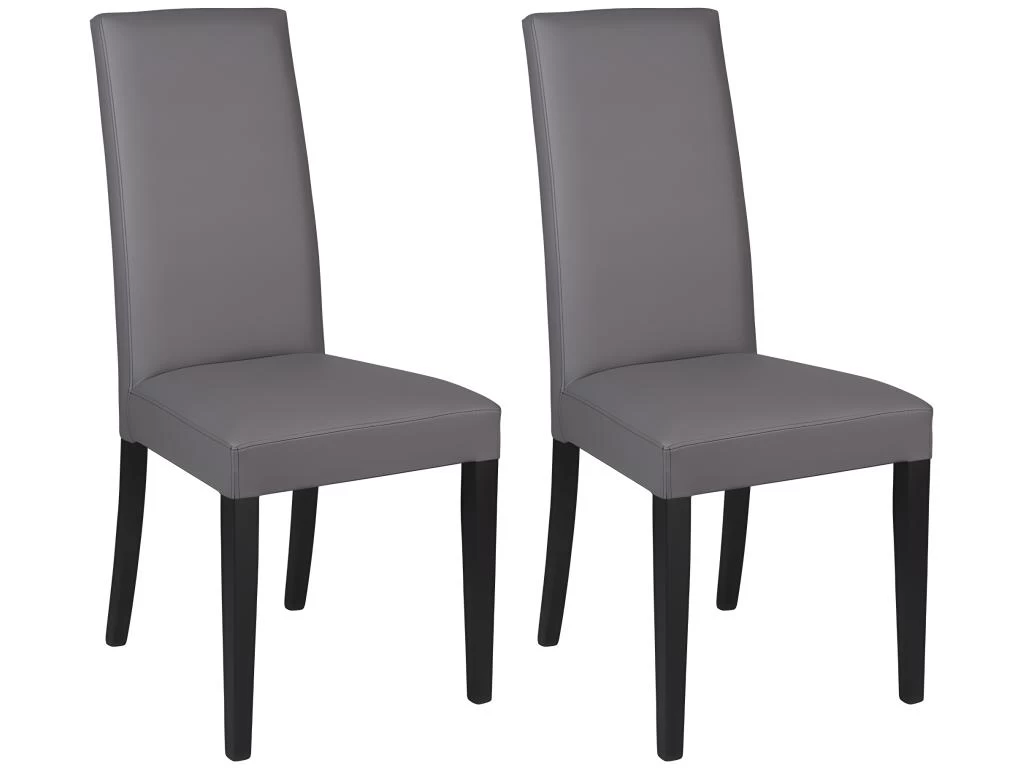 Lot De 6 Chaises TACOMA - Simili Gris & Pieds Noirs 9 Lot De 6 Chaises TACOMA - Simili Gris & Pieds Noirs – Image 7