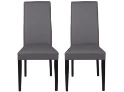 Lot De 6 Chaises TACOMA - Simili Gris & Pieds Noirs 16 Lot De 6 Chaises TACOMA - Simili Gris & Pieds Noirs -Magasin de meubles de restaurant chaise 212163