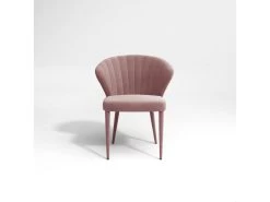 Lot De 2 Chaises Velours Rose Vintage Pieds Velours Assortis -Magasin de meubles de restaurant chaise 21220351