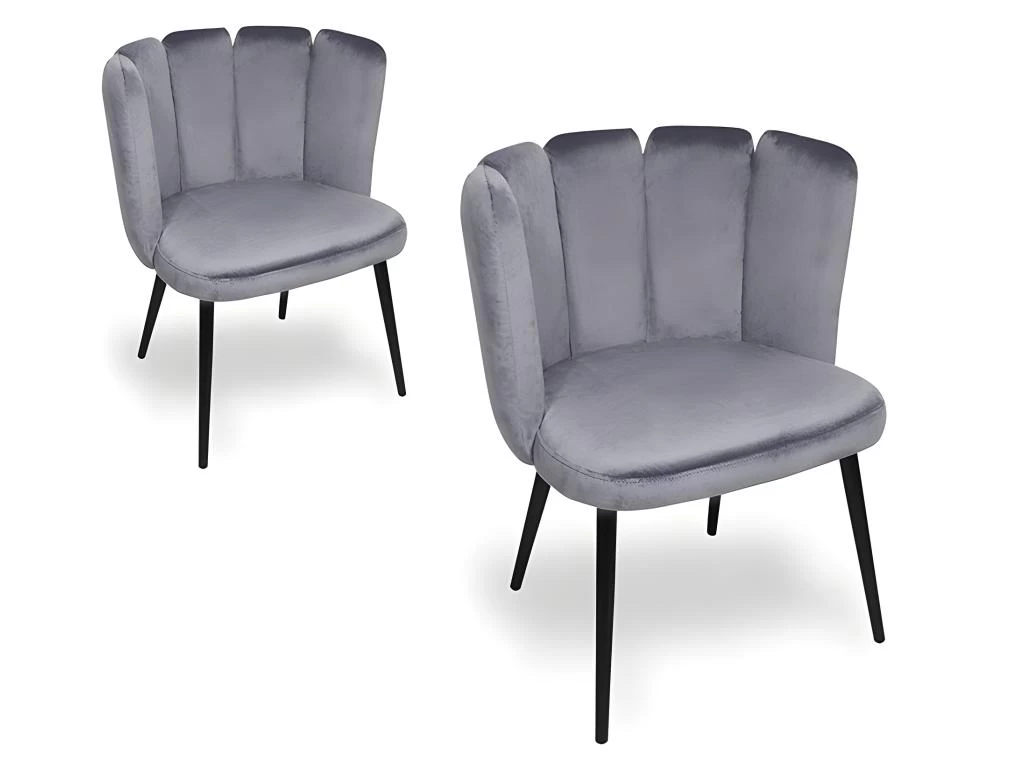 Chaise De Salle À Manger X2 Belair - Couleurs - Gris 4 Chaise De Salle À Manger X2 Belair - Couleurs - Gris – Image 2
