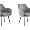Lot De 2 Chaises De Salle à Manger Rembourrées En Micro. Gris Clair -Magasin de meubles de restaurant chaise 21686707