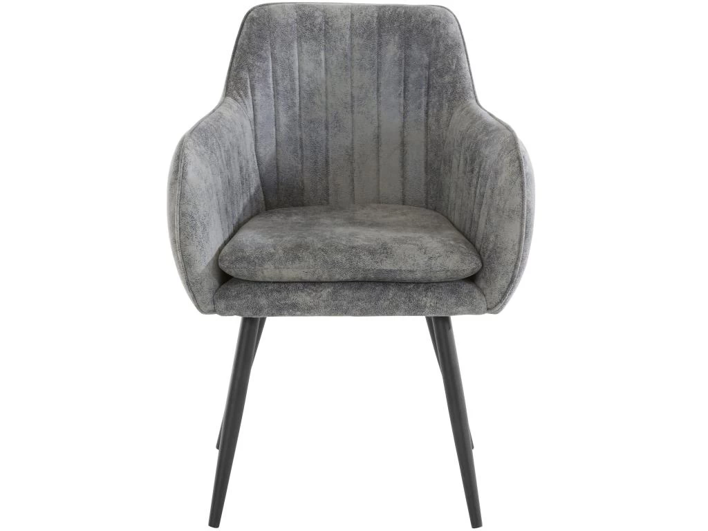 Lot De 2 Chaises De Salle à Manger Rembourrées En Micro. Gris Clair 4 Lot De 2 Chaises De Salle à Manger Rembourrées En Micro. Gris Clair – Image 2