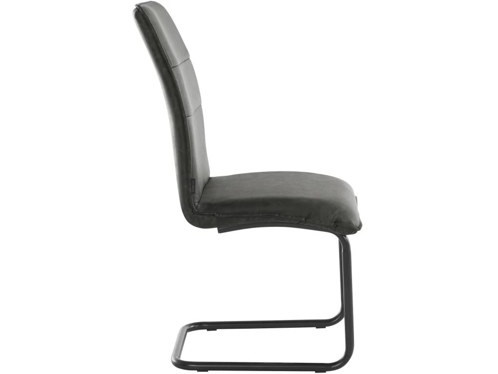 Lot De 2 Chaises De Salle à Manger Rembourrées En PU Anthracite 4 Lot De 2 Chaises De Salle à Manger Rembourrées En PU Anthracite – Image 2