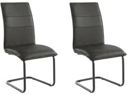 Lot De 2 Chaises De Salle à Manger Rembourrées En PU Anthracite 20 Lot De 2 Chaises De Salle à Manger Rembourrées En PU Anthracite -Magasin de meubles de restaurant chaise 21687021
