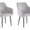 Lot De 2 Chaises De Salle à Manger Rembourrées En Velours Gris Clair 2 Lot De 2 Chaises De Salle à Manger Rembourrées En Velours Gris Clair -Magasin de meubles de restaurant chaise 21687855