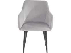 Lot De 2 Chaises De Salle à Manger Rembourrées En Velours Gris Clair -Magasin de meubles de restaurant chaise 21687857