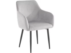 Lot De 2 Chaises De Salle à Manger Rembourrées En Velours Gris Clair -Magasin de meubles de restaurant chaise 21687861