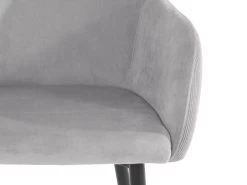 Lot De 2 Chaises De Salle à Manger Rembourrées En Velours Gris Clair -Magasin de meubles de restaurant chaise 21687865