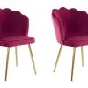 Lot De 2 Chaises De Salle à Manger Rembourrées En Velours Bordeaux -Magasin de meubles de restaurant chaise 21690883