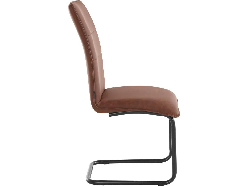 Chaises De Salle à Manger Rembourrées Lot De 2 En PU Cognac 5 Chaises De Salle à Manger Rembourrées Lot De 2 En PU Cognac – Image 3