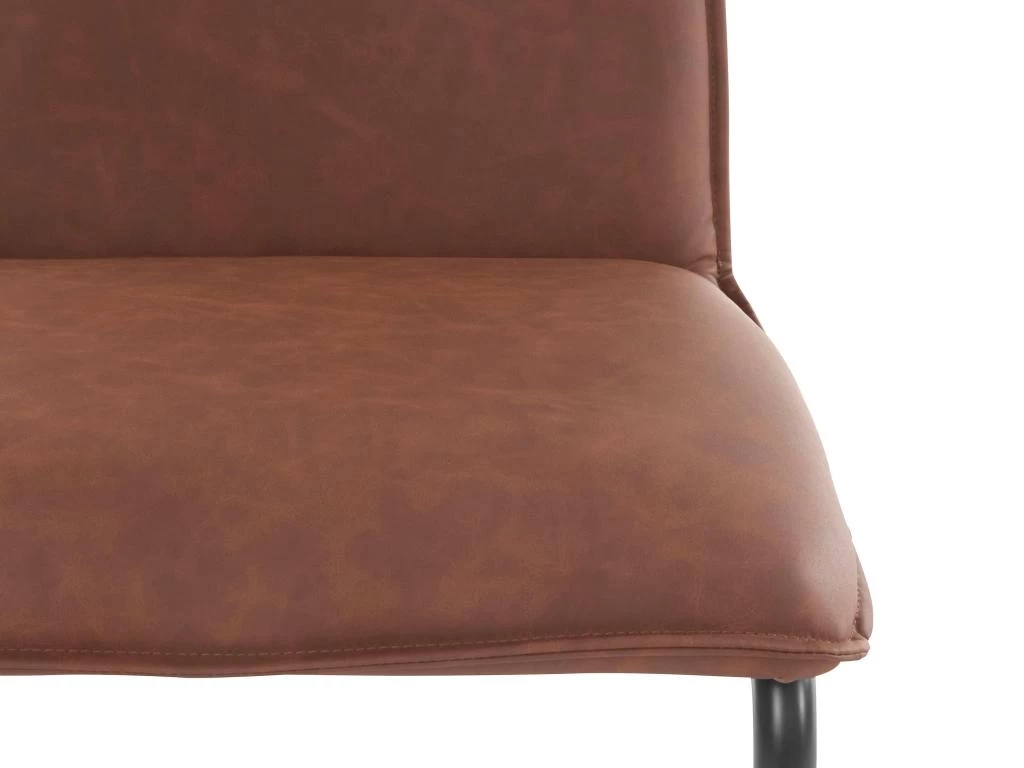 Chaises De Salle à Manger Rembourrées Lot De 2 En PU Cognac 7 Chaises De Salle à Manger Rembourrées Lot De 2 En PU Cognac – Image 5