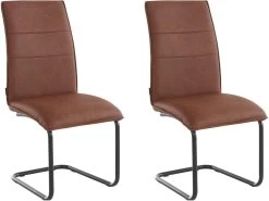 Chaises De Salle à Manger Rembourrées Lot De 2 En PU Cognac 16 Chaises De Salle à Manger Rembourrées Lot De 2 En PU Cognac -Magasin de meubles de restaurant chaise 21692529