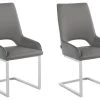 Lot De 2 Chaises De Salle à Manger En PU Anthracite Et Gris Clair 2 Lot De 2 Chaises De Salle à Manger En PU Anthracite Et Gris Clair -Magasin de meubles de restaurant chaise 21692865