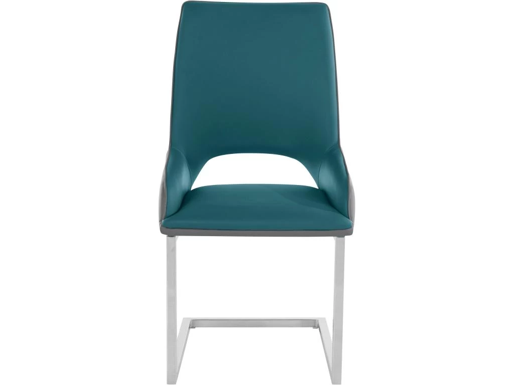 Lot De 2 Chaises De Salle à Manger En PU Anthracite Et Pétrole 4 Lot De 2 Chaises De Salle à Manger En PU Anthracite Et Pétrole – Image 2