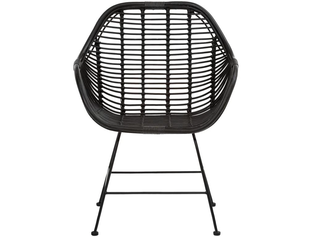 Lot De 2 Chaises De Salle à Manger En Rotin Noir 4 Lot De 2 Chaises De Salle à Manger En Rotin Noir – Image 2