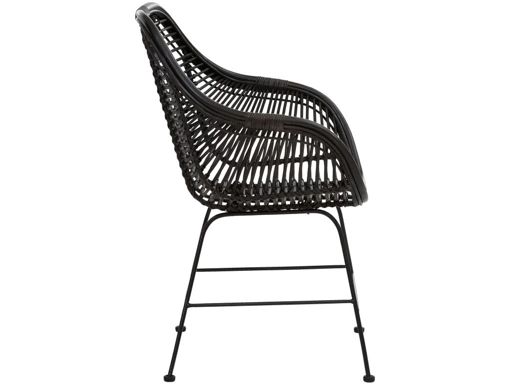 Lot De 2 Chaises De Salle à Manger En Rotin Noir 5 Lot De 2 Chaises De Salle à Manger En Rotin Noir – Image 3