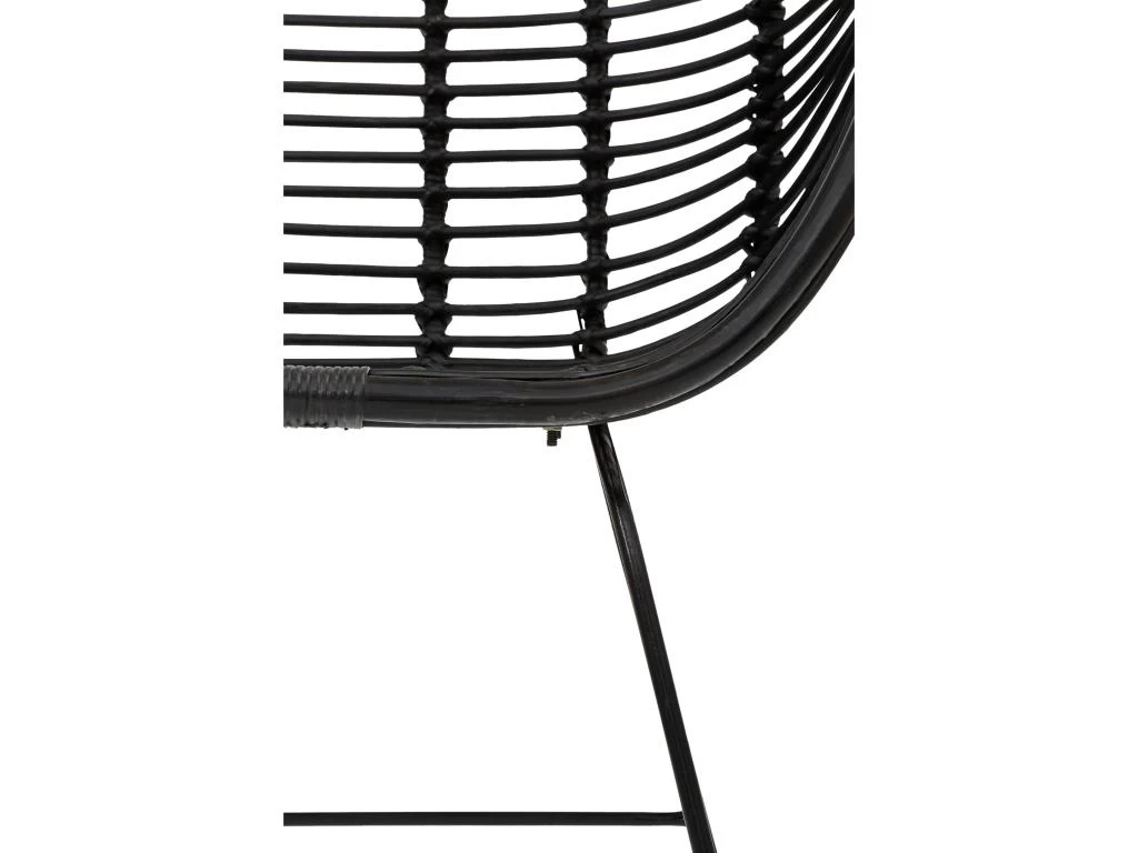 Lot De 2 Chaises De Salle à Manger En Rotin Noir 7 Lot De 2 Chaises De Salle à Manger En Rotin Noir – Image 5