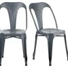 Lot De 2 Chaises Métal Gris Avec Perforations Sur L'assise - METALICA -Magasin de meubles de restaurant chaise 21966507