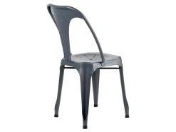 Lot De 2 Chaises Métal Gris Avec Perforations Sur L'assise - METALICA -Magasin de meubles de restaurant chaise 21966511