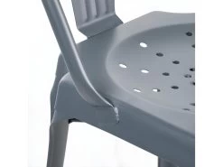 Lot De 2 Chaises Métal Gris Avec Perforations Sur L'assise - METALICA -Magasin de meubles de restaurant chaise 21966513