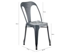 Lot De 2 Chaises Métal Gris Avec Perforations Sur L'assise - METALICA -Magasin de meubles de restaurant chaise 21966515