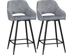 Lot De 2 Chaises De Salon SAMUEL Gris Et Noir