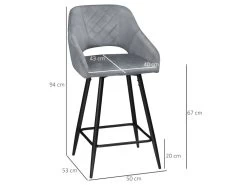 Lot De 2 Chaises De Salon SAMUEL Gris Et Noir -Magasin de meubles de restaurant chaise 21988557