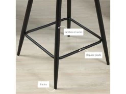 Lot De 2 Chaises De Salon SAMUEL Gris Et Noir -Magasin de meubles de restaurant chaise 21988561