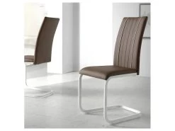 Duo De Chaises Similicuir Marron - LUMBA