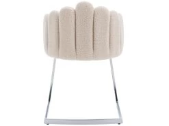 Lot De 2 Chaises Godole - Structure En L - Dossier En Forme De Pétale - Cachemire - Beige & Argent 13 Lot De 2 Chaises Godole - Structure En L - Dossier En Forme De Pétale - Cachemire - Beige & Argent -Magasin de meubles de restaurant chaise 22125373