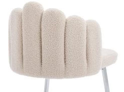 Lot De 2 Chaises Godole - Structure En L - Dossier En Forme De Pétale - Cachemire - Beige & Argent 17 Lot De 2 Chaises Godole - Structure En L - Dossier En Forme De Pétale - Cachemire - Beige & Argent -Magasin de meubles de restaurant chaise 22125381