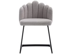 Lot De 2 Chaises Godole - Structure En L - Dossier En Forme De Pétale - Cachemire - Gris & Noir -Magasin de meubles de restaurant chaise 22125387