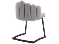 Lot De 2 Chaises Godole - Structure En L - Dossier En Forme De Pétale - Cachemire - Gris & Noir -Magasin de meubles de restaurant chaise 22125389