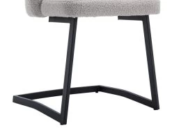Lot De 2 Chaises Godole - Structure En L - Dossier En Forme De Pétale - Cachemire - Gris & Noir -Magasin de meubles de restaurant chaise 22125397