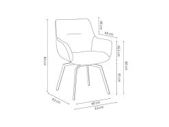 Chaise MADO Pivotant Velours Vert, Dimension H84 X L63 X P63, Idéal Pour Votre Cuisine Ou Salle à Manger -Magasin de meubles de restaurant chaise 22128227