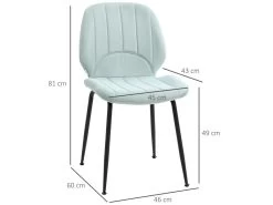 Lot De 2 Chaises De Salle à Manger En Velours Avec Dossier, Assise Rembourrée Et Pieds En Acier Vert Et Noir -Magasin de meubles de restaurant chaise 22167605