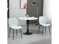 Lot De 2 Chaises De Salle à Manger En Velours Avec Dossier, Assise Rembourrée Et Pieds En Acier Vert Et Noir -Magasin de meubles de restaurant chaise 22167607
