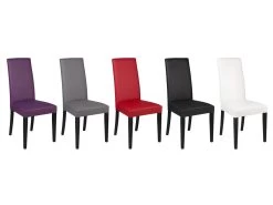 Lot De 6 Chaises TACOMA - Simili Rouge & Pieds Noirs -Magasin de meubles de restaurant chaise 221771 1