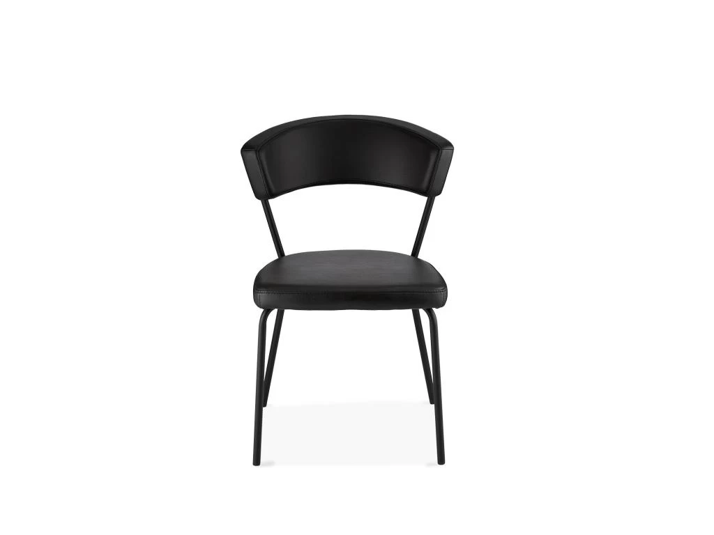 Plim Chaise De Salle à Manger, Noir, Similicuir, Métal Noir. 4 Plim Chaise De Salle à Manger, Noir, Similicuir, Métal Noir. – Image 2