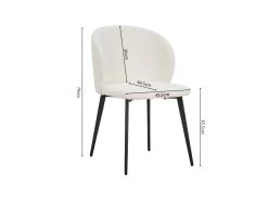 Chaise TOLO Tissus Bouclé Blanc, Dimension H80 X L51 X P55, Idéal Pour Votre Cuisine Ou Salle à Manger -Magasin de meubles de restaurant chaise 22188763