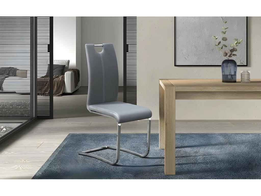 Chaise SOFI PU Gris, Dimension H99 X L43 X P57 Cm, Idéal Pour Votre Cuisine Ou Salle à Manger 4 Chaise SOFI PU Gris, Dimension H99 X L43 X P57 Cm, Idéal Pour Votre Cuisine Ou Salle à Manger – Image 2