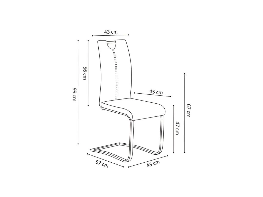 Chaise SOFI PU Gris, Dimension H99 X L43 X P57 Cm, Idéal Pour Votre Cuisine Ou Salle à Manger 5 Chaise SOFI PU Gris, Dimension H99 X L43 X P57 Cm, Idéal Pour Votre Cuisine Ou Salle à Manger – Image 3