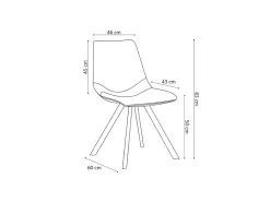 Chaise EMET PU Noir, Dimension H83 X L46 X P60 Cm, Idéal Pour Votre Cuisine Ou Salle à Manger -Magasin de meubles de restaurant chaise 22329003