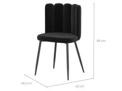 Chaise Rosy En Velours Noir (lot De 2) -Magasin de meubles de restaurant chaise 22352379